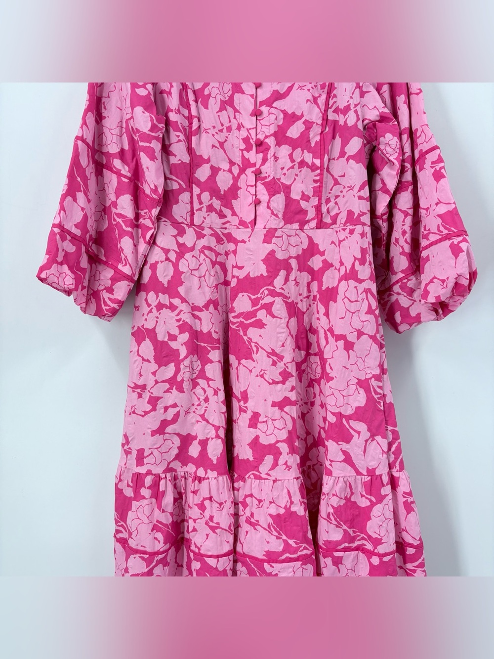 Hyacinth House Pink Textured Floral Hillsborough Midi Dress - Picture 14 of 16
